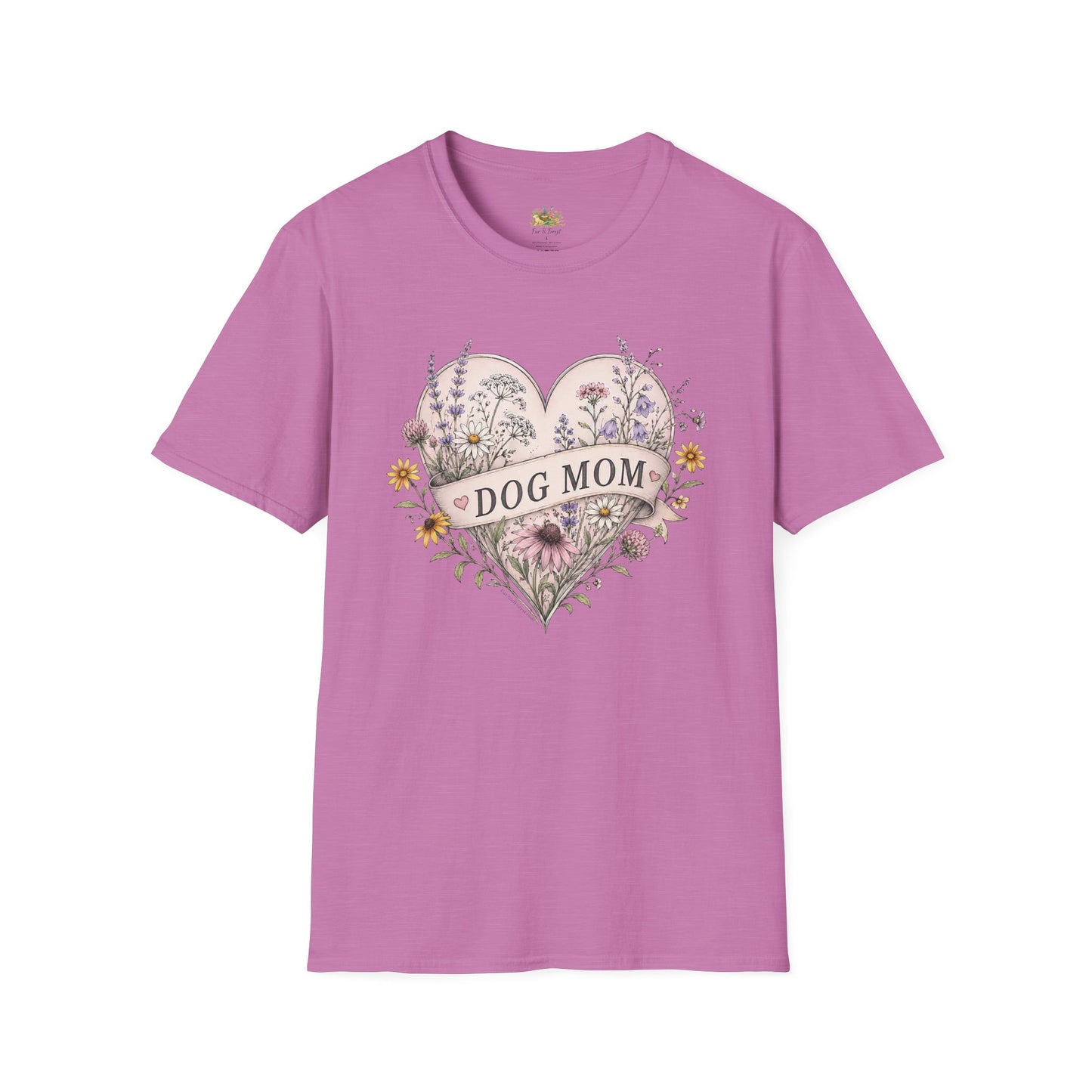Dog Mom Floral Heart T-Shirt