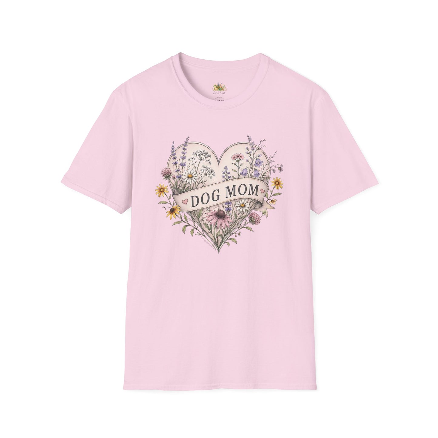 Dog Mom Floral Heart T-Shirt