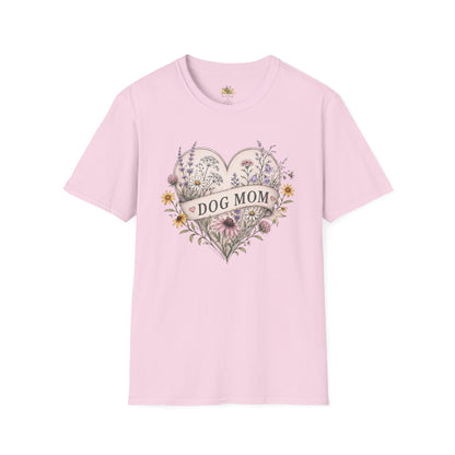 Dog Mom Floral Heart T-Shirt