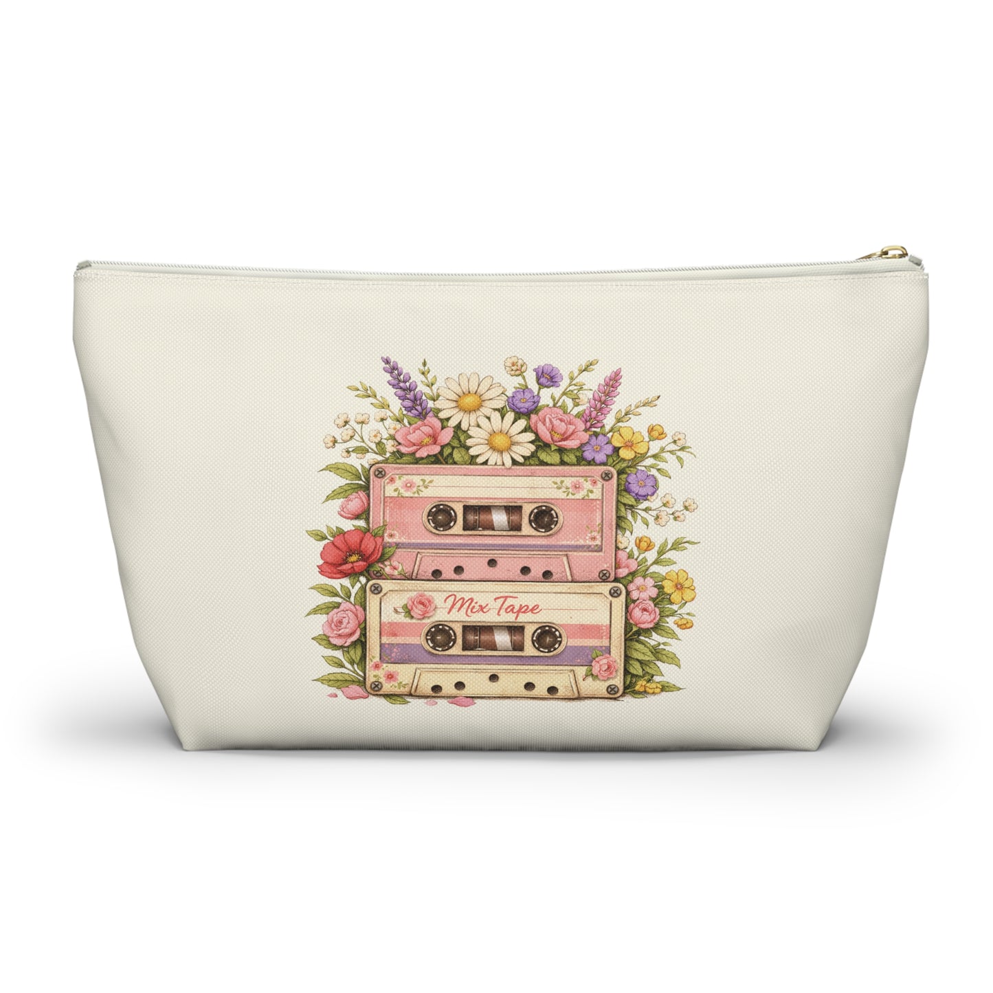 Retro Floral Cassette Accessory Pouch