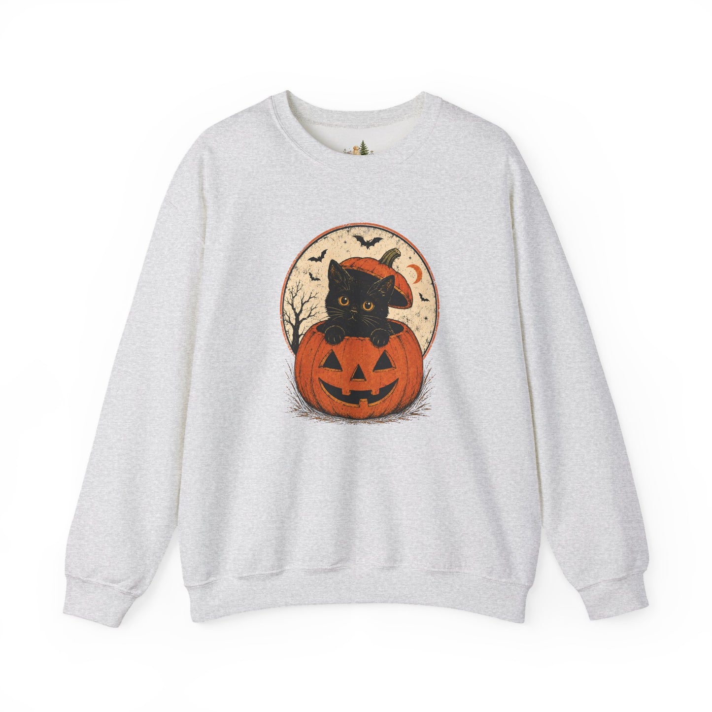Halloween Black Cat Pumpkin Sweatshirt