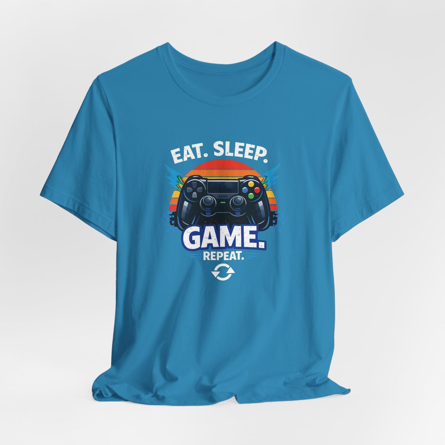 Gaming Controller Graphic Tee — "GAME" Retro Sunset Video Game T-Shirt