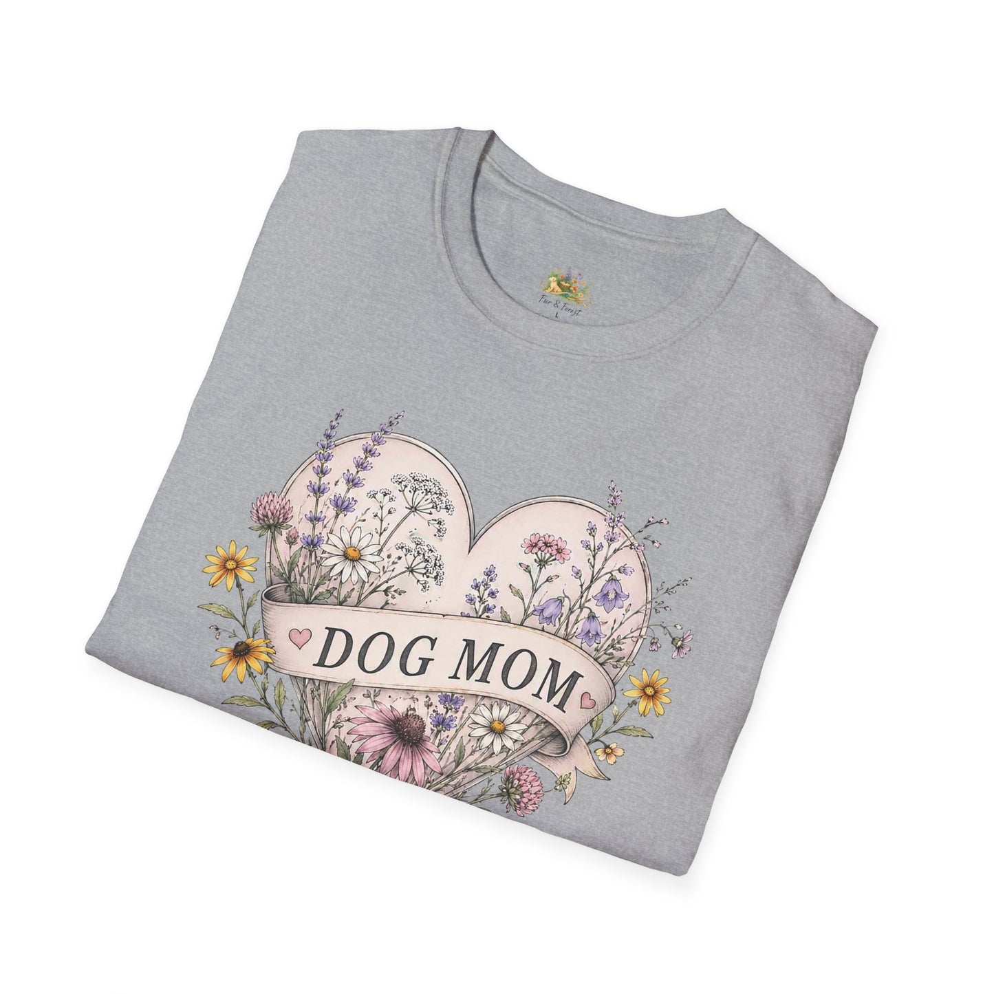 Dog Mom Floral Heart T-Shirt