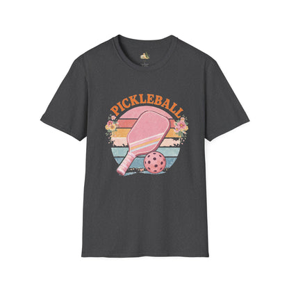 Pickleball Retro Paddle T‑Shirt — Vintage Floral Pickleball Tee Light Weight, Ultra Soft Tee