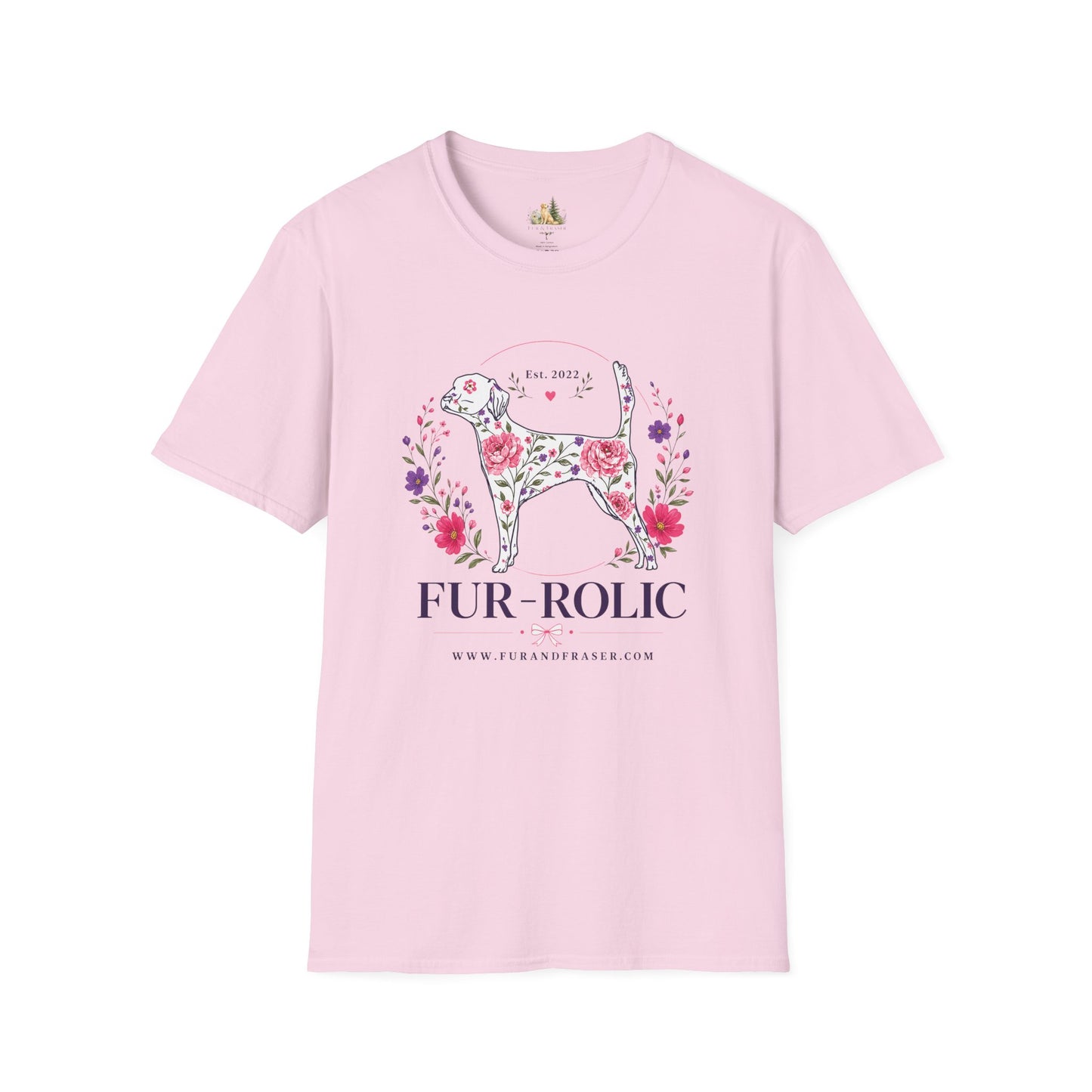 Floral Dog Tee — “FUR-ROLIC” Graphic T-Shirt (Est. 2022)