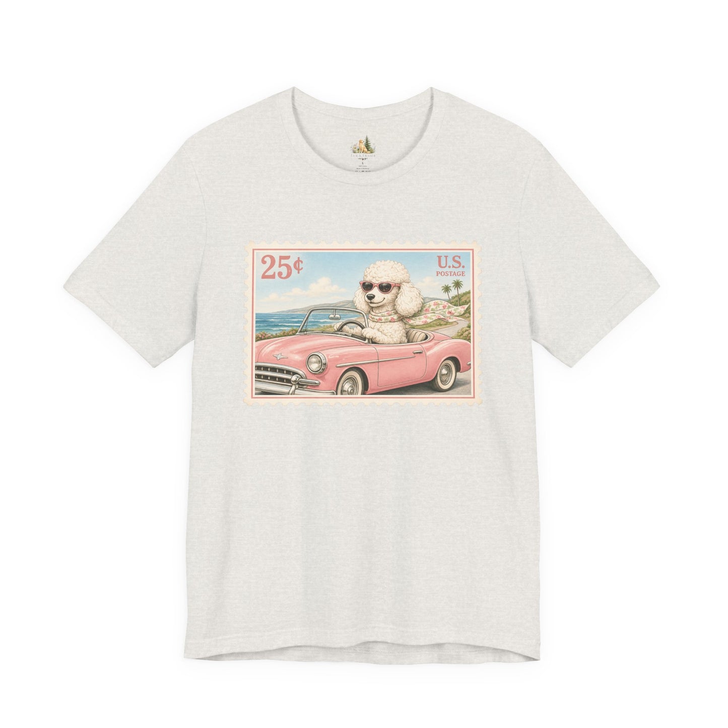 Vintage Pup Roadtrip T-Shirt — Retro Stamp Design (25)