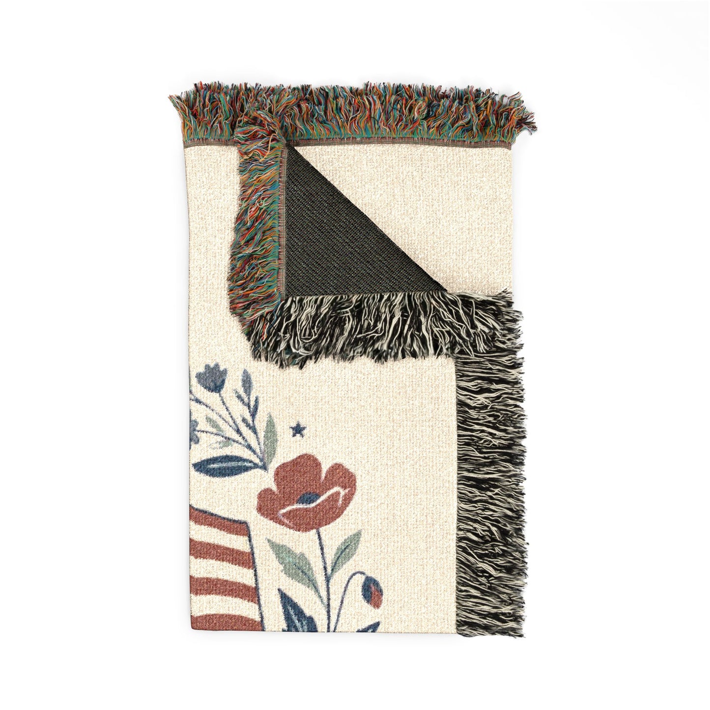 25th Anniversary American Flag Woven Blanket — Patriotic Anniversary Throw