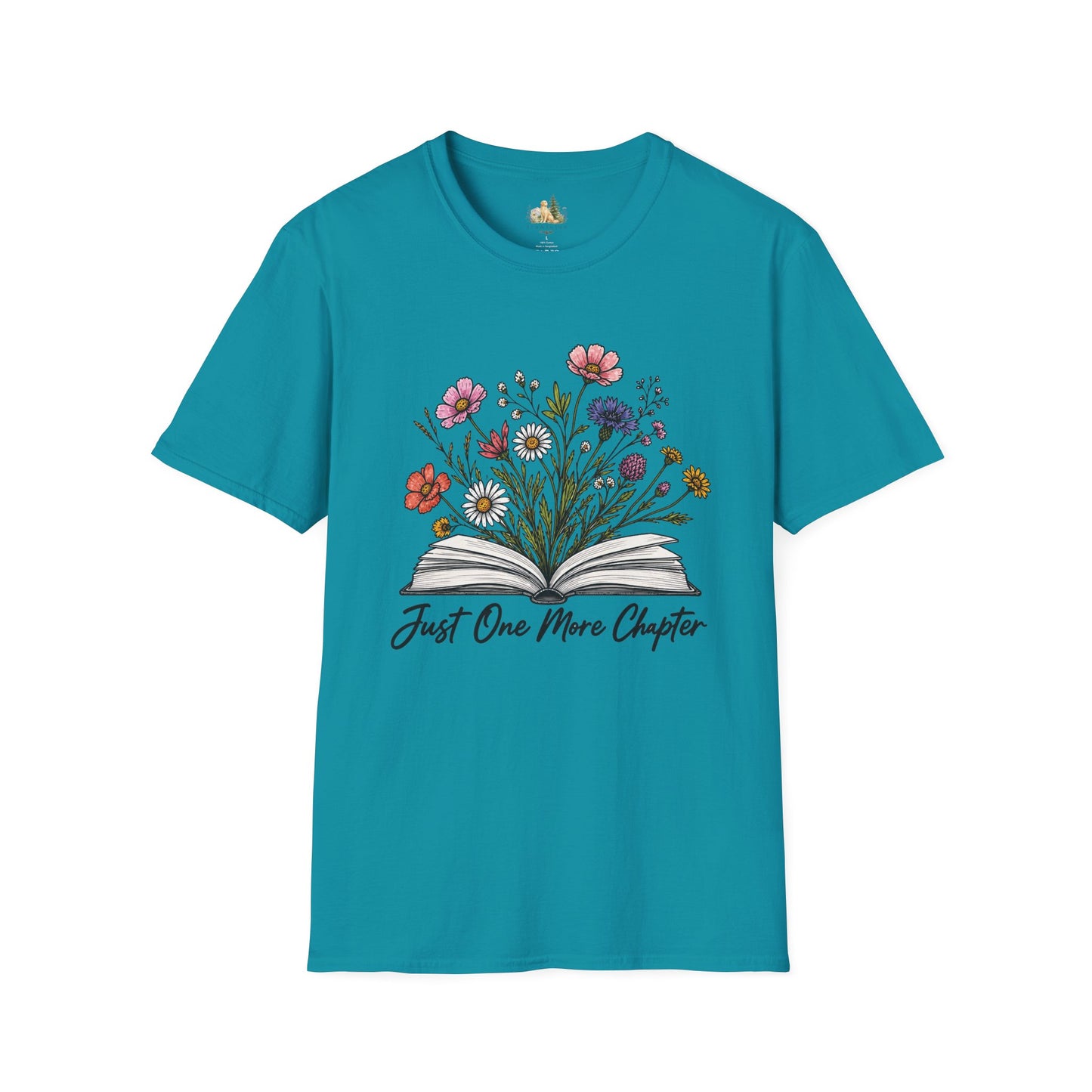 Floral Book Tee — “Just One More Chapter” Graphic T-Shirt