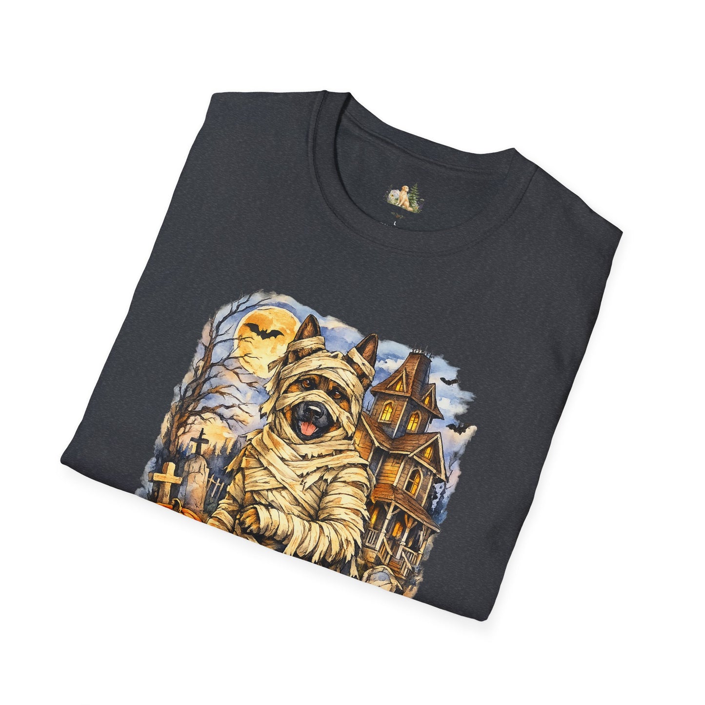 Unisex Mummy German Shepherd Halloween T-Shirt - What Tails Lurk Behind The Pines Collection