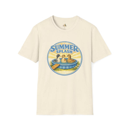 Unisex Summer Splash Tee — Vintage Ducklings Graphic T‑Shirt (Light Weight, Ultra Soft Tee)