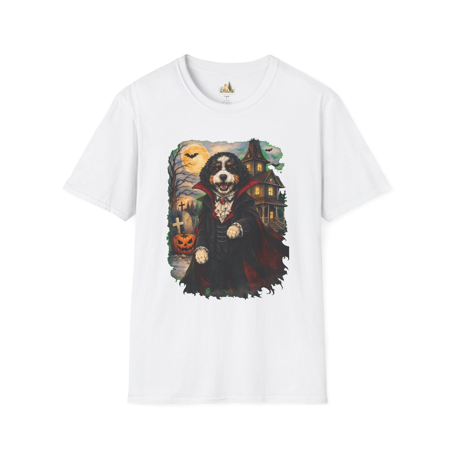 Unisex Halloween Bernese Mountain Dog Costume Tee – What Tails Lurks Behind The Pines Collection