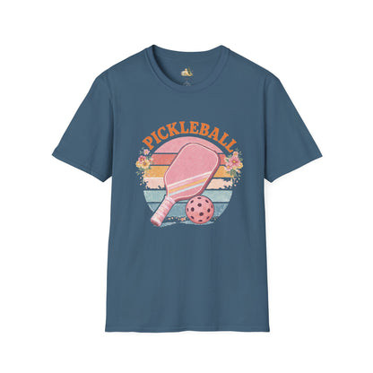 Pickleball Retro Paddle T‑Shirt — Vintage Floral Pickleball Tee Light Weight, Ultra Soft Tee