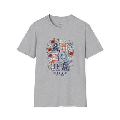 Unisex America Tee. (Light Weight, Ultra Soft Tee)