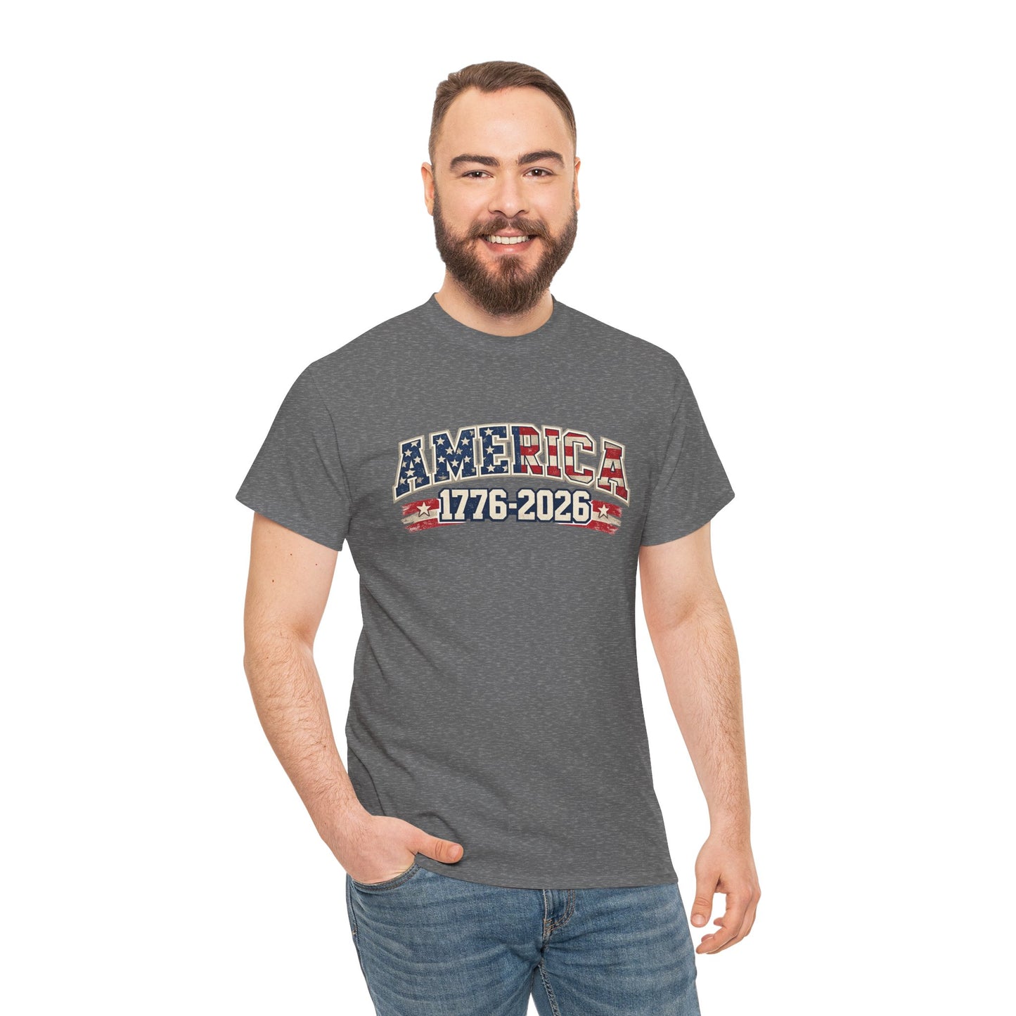 Unisex America 1776-2026 Patriotic Tee (Heavy Weight Cotton)