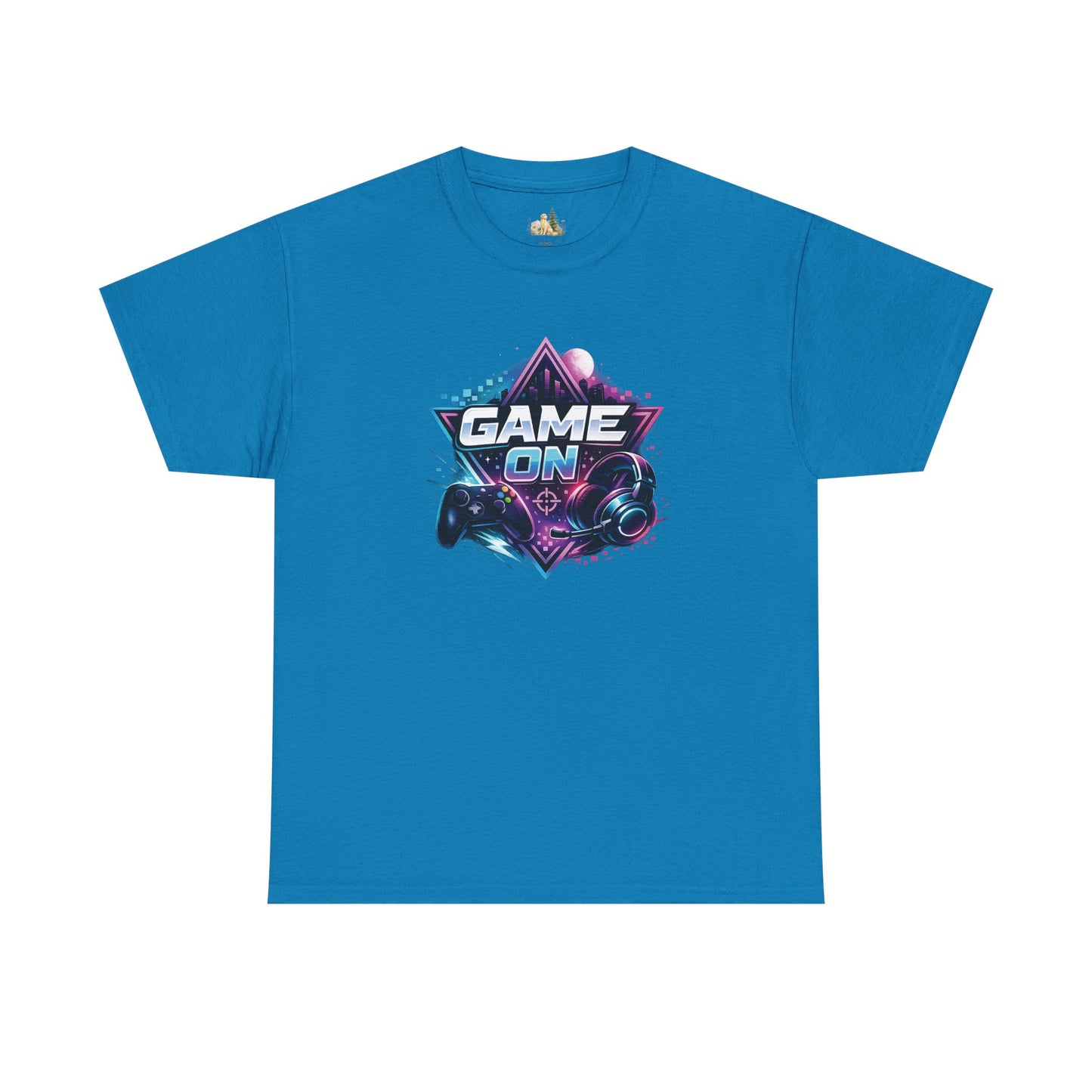 Game On T-Shirt — Retro Neon Gamer Tee with Controller Graphic (Heavy Weight Tee)