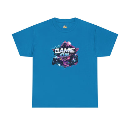 Game On T-Shirt — Retro Neon Gamer Tee with Controller Graphic (Heavy Weight Tee)