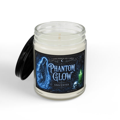 Phantom Glow Soy Candle — Unscented Amber Jar with Black Lid (4oz & 9oz)
