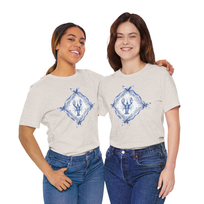 T-Shirt — Blue Delft Lobster Bandana Graphic Tee