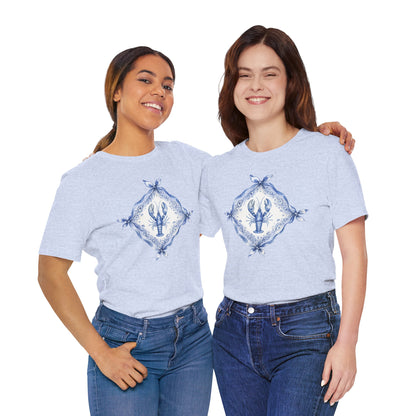 T-Shirt — Blue Delft Lobster Bandana Graphic Tee