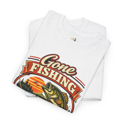 Gone Fishing Graphic Tee — "Gone Fishing, Catch You Later" Fishing T-Shirt (Heavy Weight Tee)
