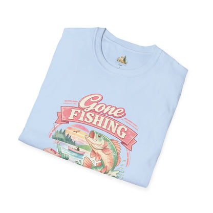 Gone Fishing T-Shirt – Retro Bass Fishing Graphic Tee (Catch You Later) Light Weight, Ultra Soft Tee