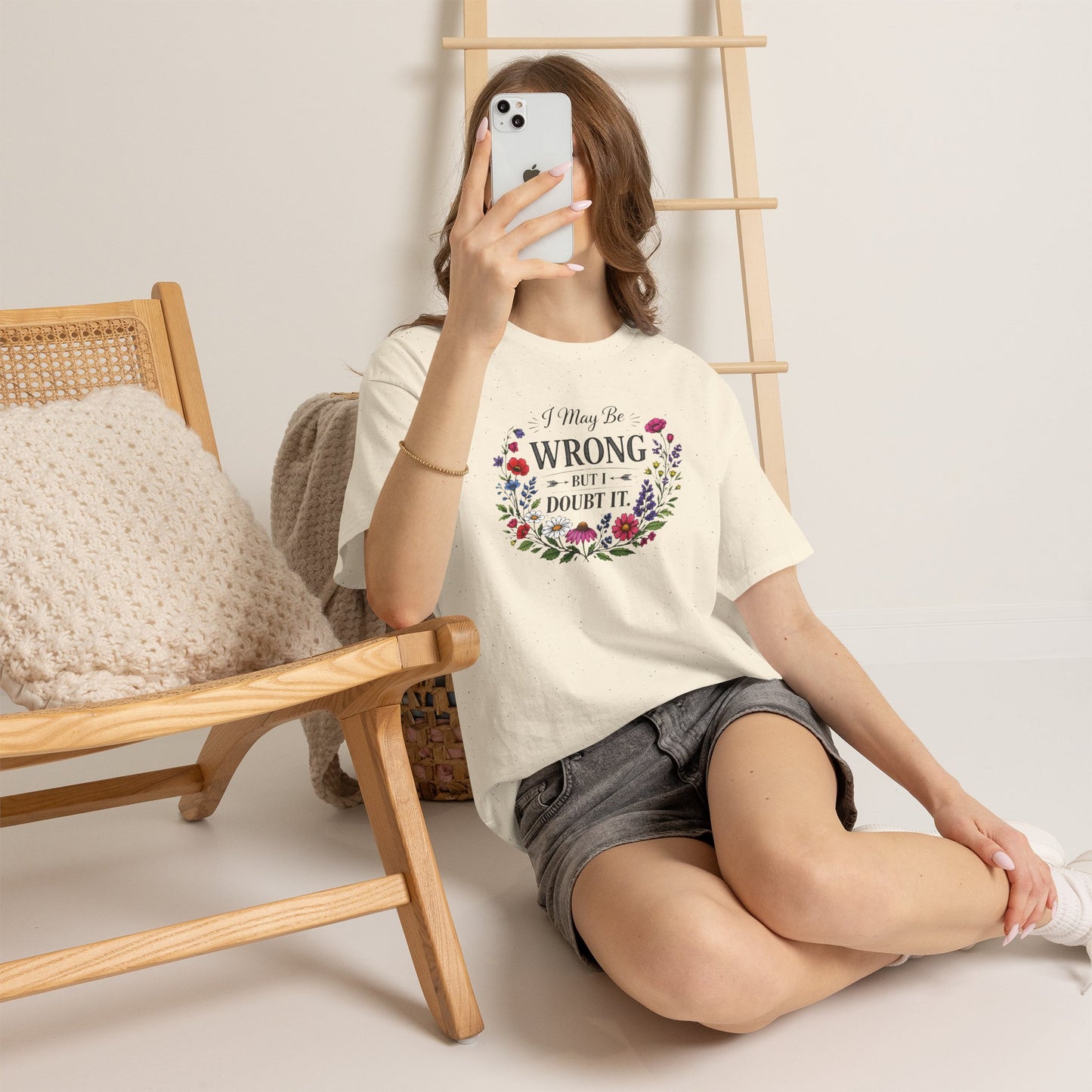 Floral 'I May Be Wrong But I Doubt It' T-Shirt