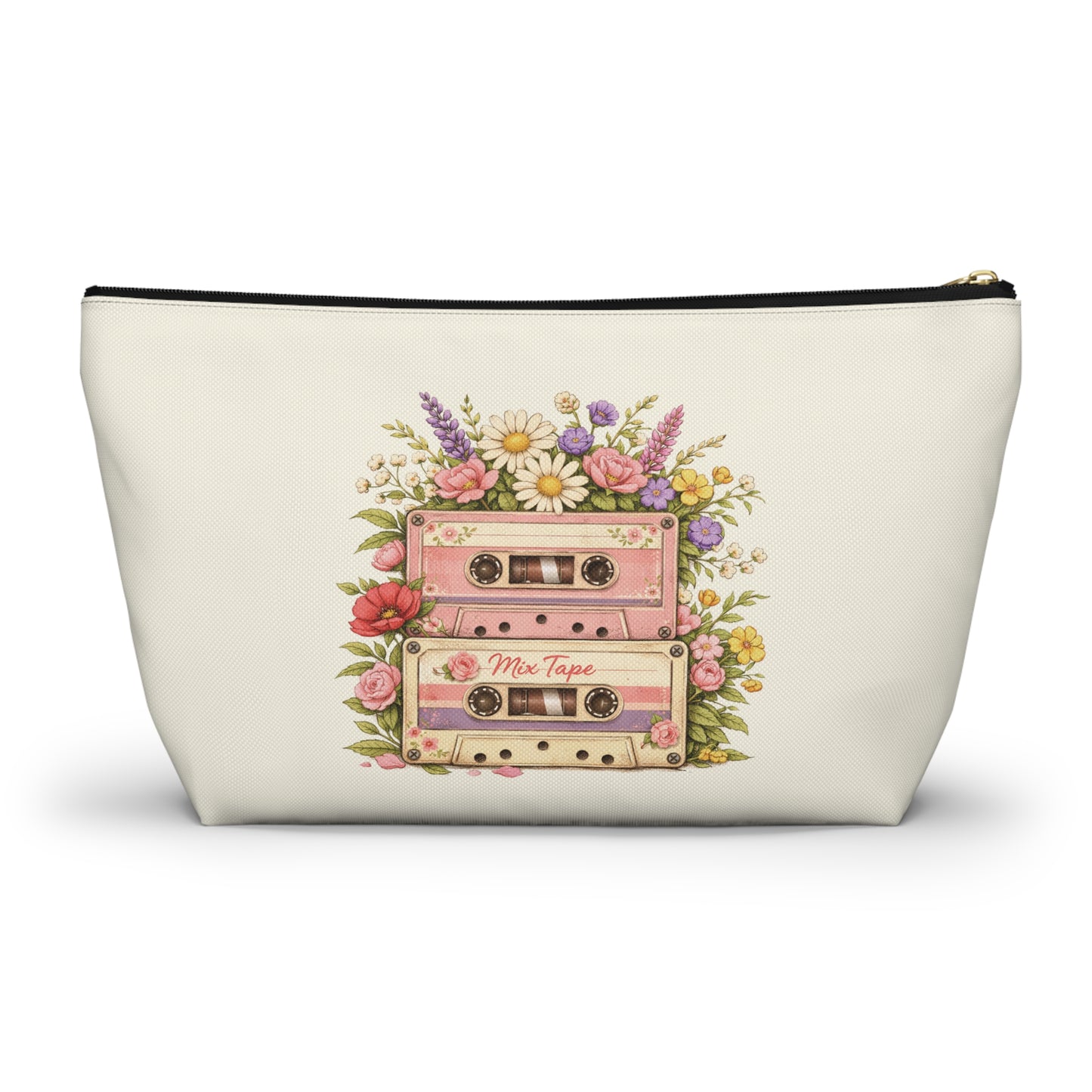 Retro Floral Cassette Accessory Pouch