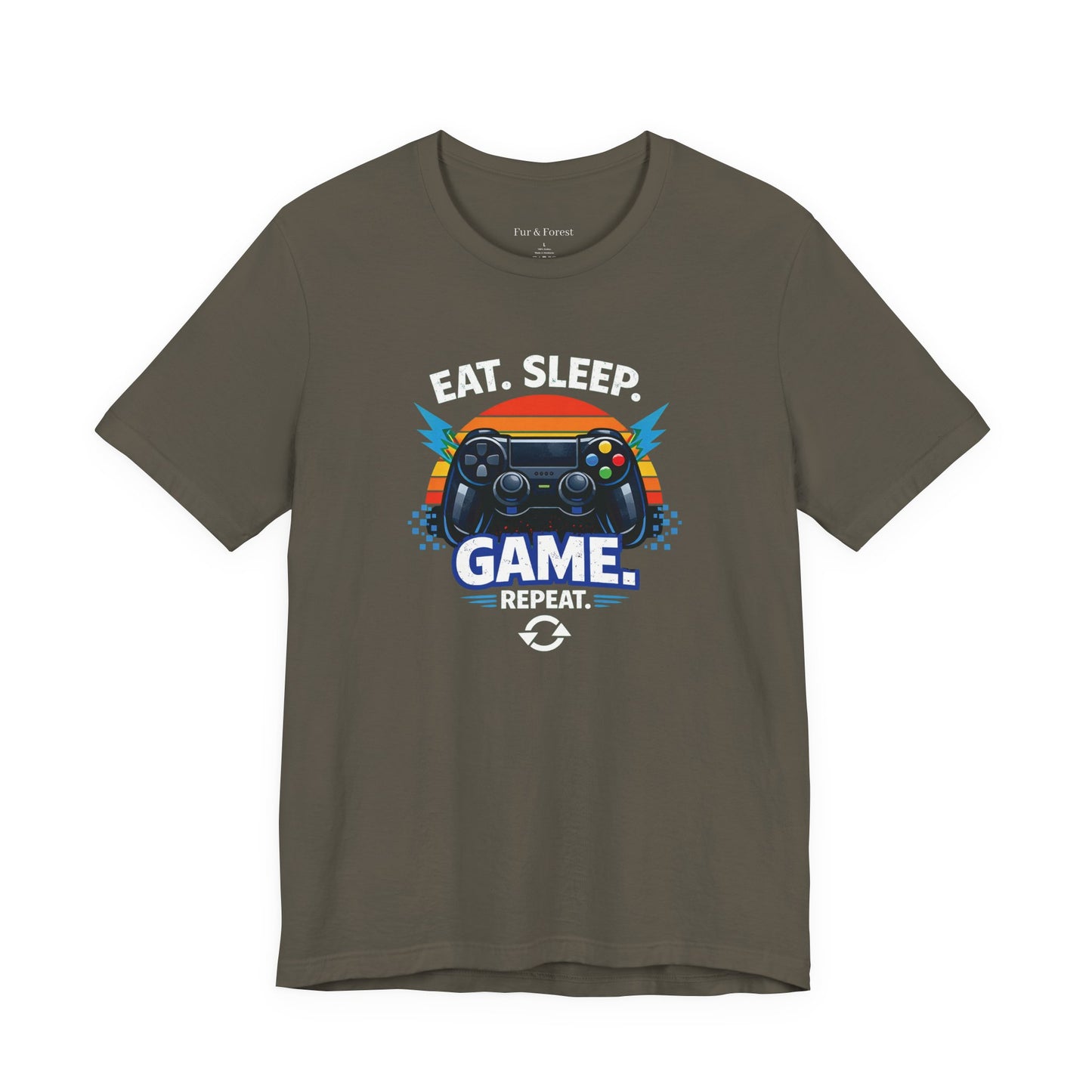 Gaming Controller Graphic Tee — "GAME" Retro Sunset Video Game T-Shirt