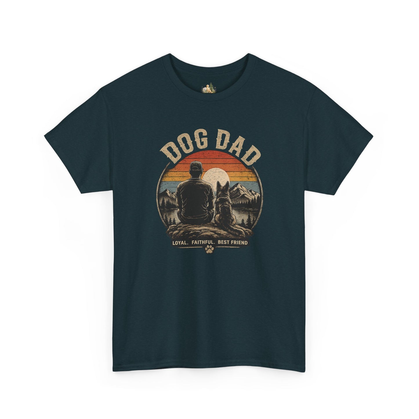 Dog Dad T-Shirt – Vintage "Loyal. Faithful. Best Friend." Graphic Tee for Dog Lovers