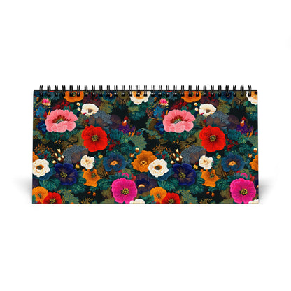 2026 Floral Desk Calendar — Colorful Botanical Desktop Planner (Grid Dates)