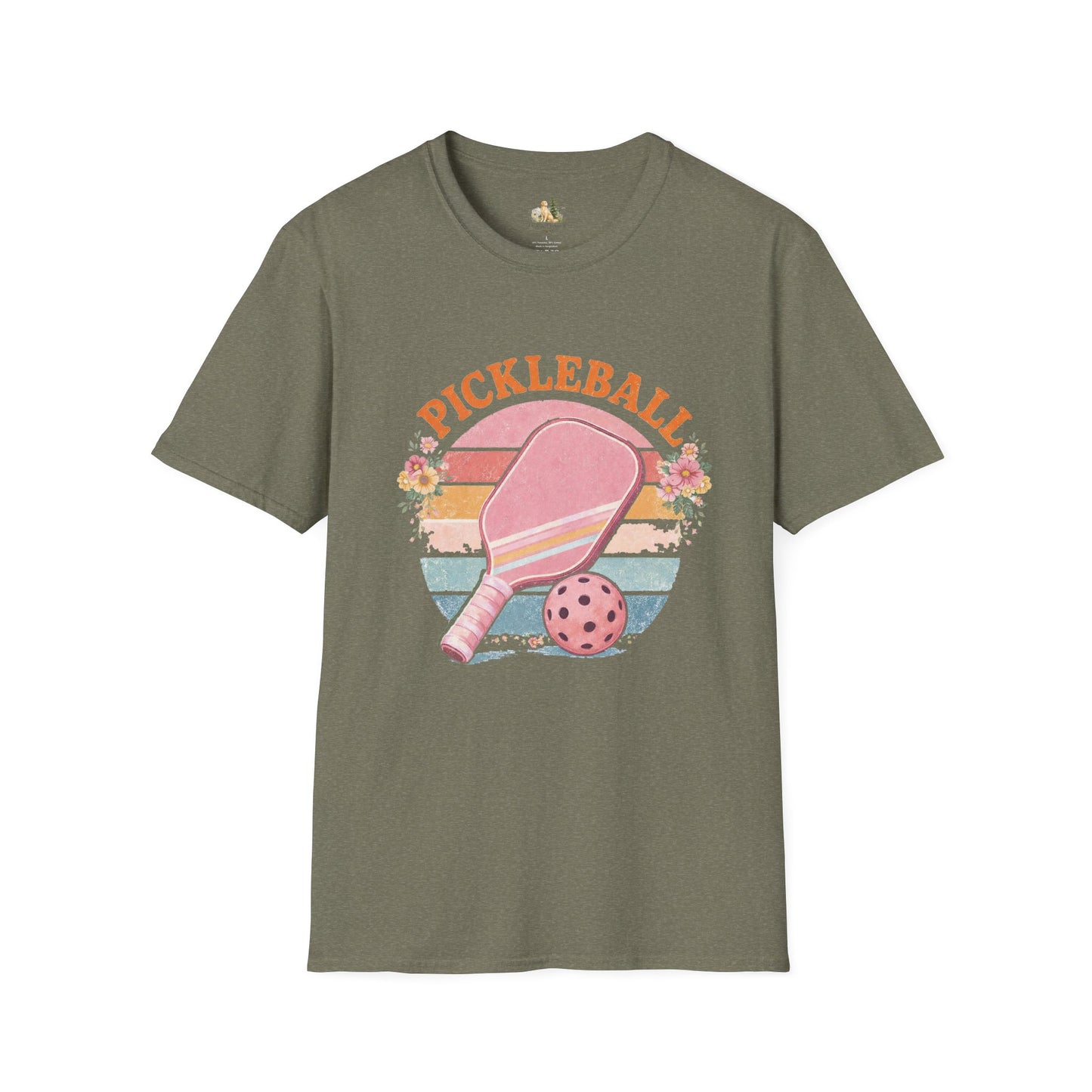 Pickleball Retro Paddle T‑Shirt — Vintage Floral Pickleball Tee Light Weight, Ultra Soft Tee