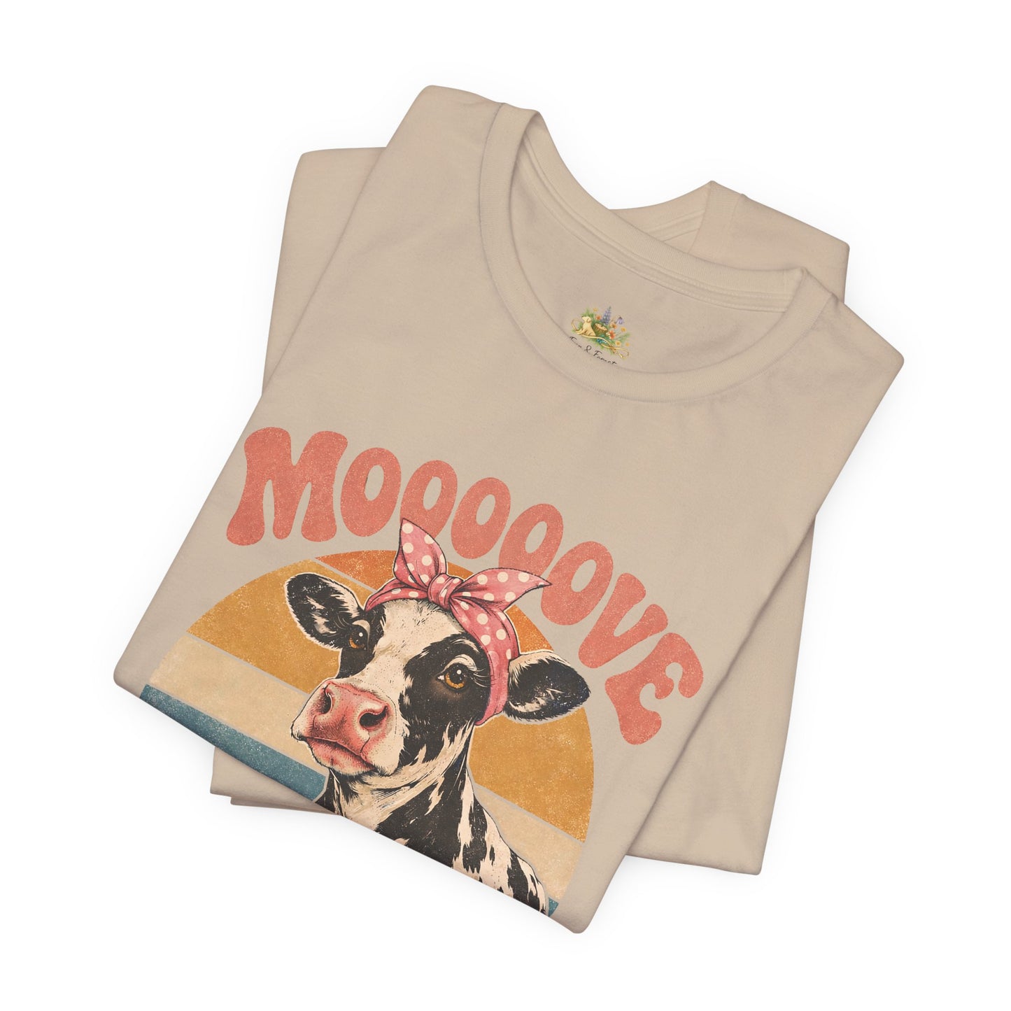Moooove Over Cow Graphic Tee — Retro Farm Animal Shirt for Women & Men