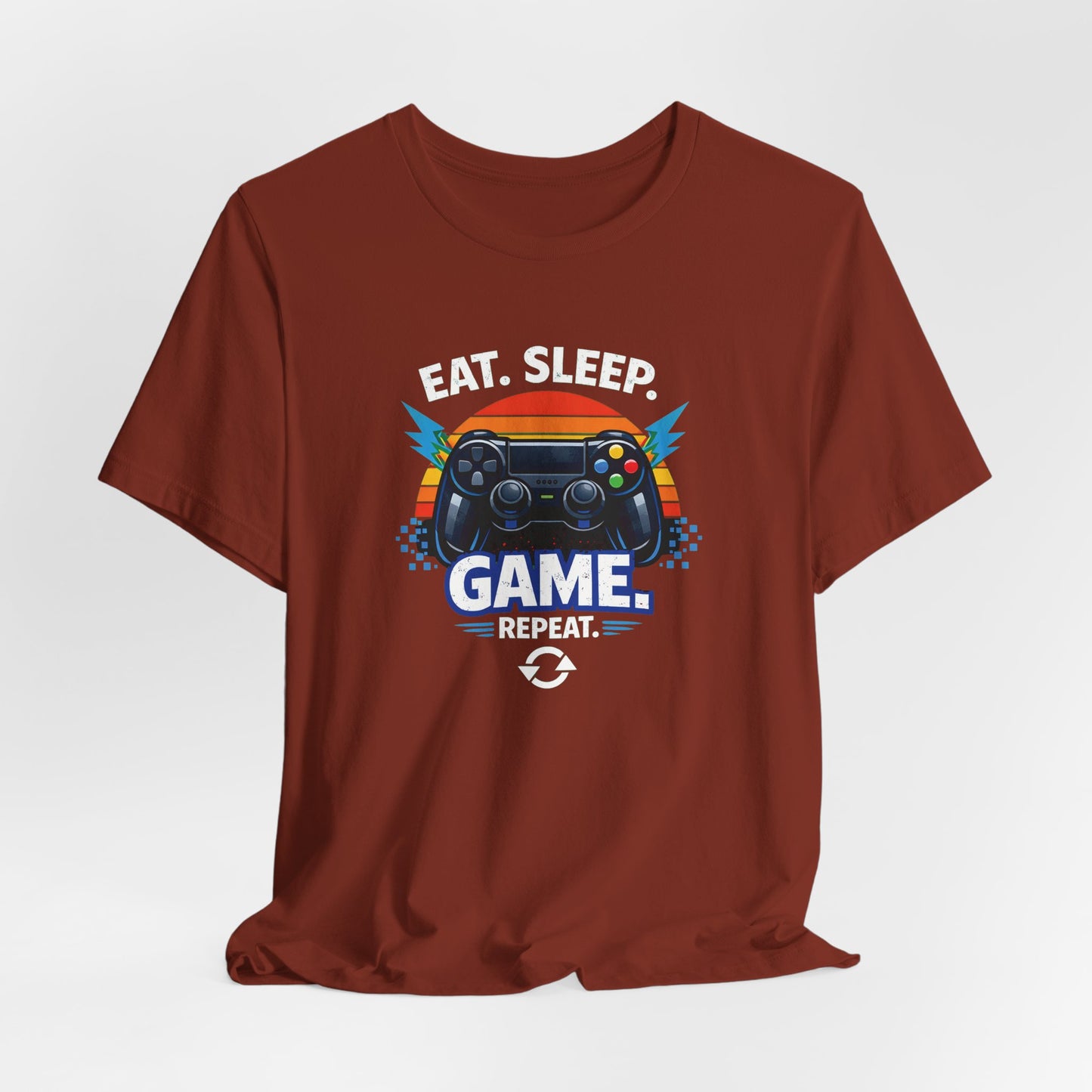 Gaming Controller Graphic Tee — "GAME" Retro Sunset Video Game T-Shirt