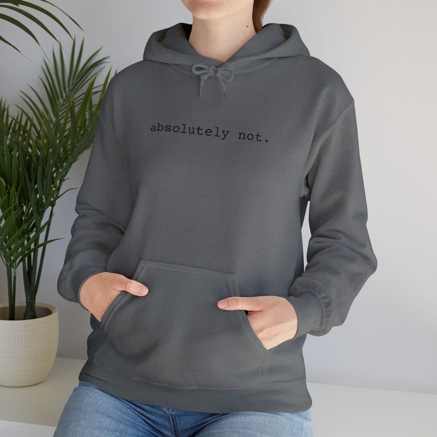 Absolutely Not Hoodie — Minimalist White Slogan Pullover