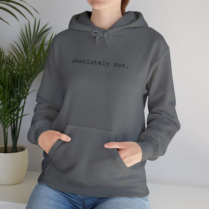 Absolutely Not Hoodie — Minimalist White Slogan Pullover