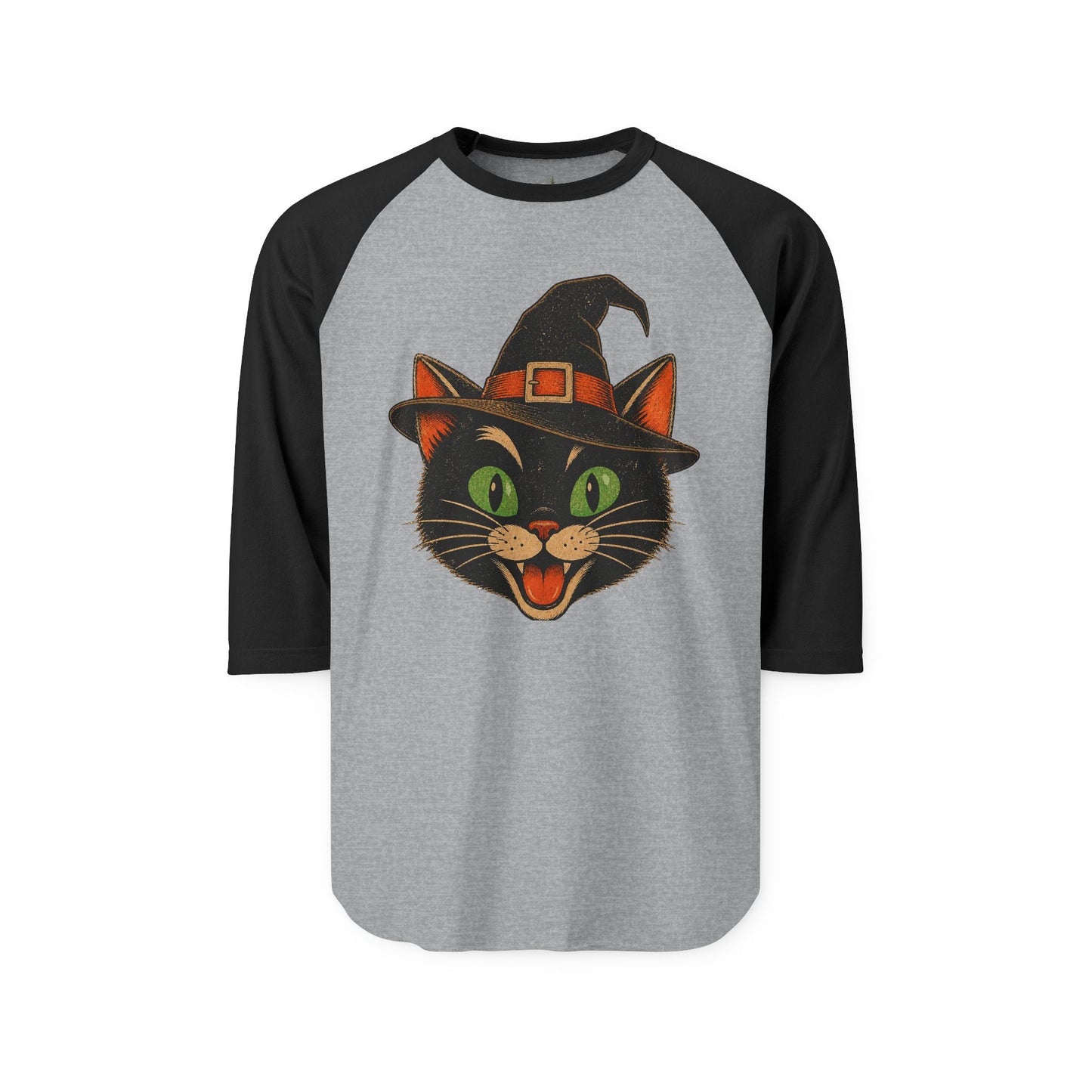 Halloween Black Cat Raglan Shirt