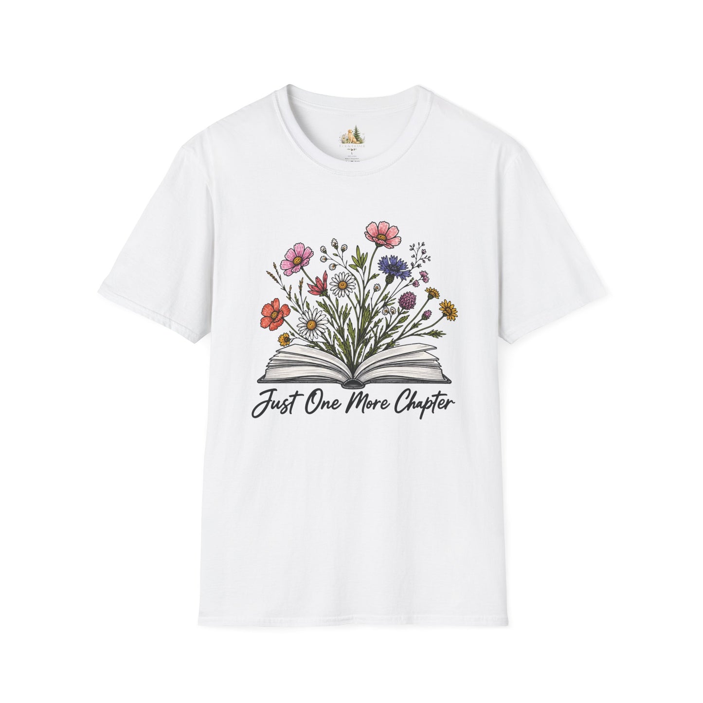 Floral Book Tee — “Just One More Chapter” Graphic T-Shirt