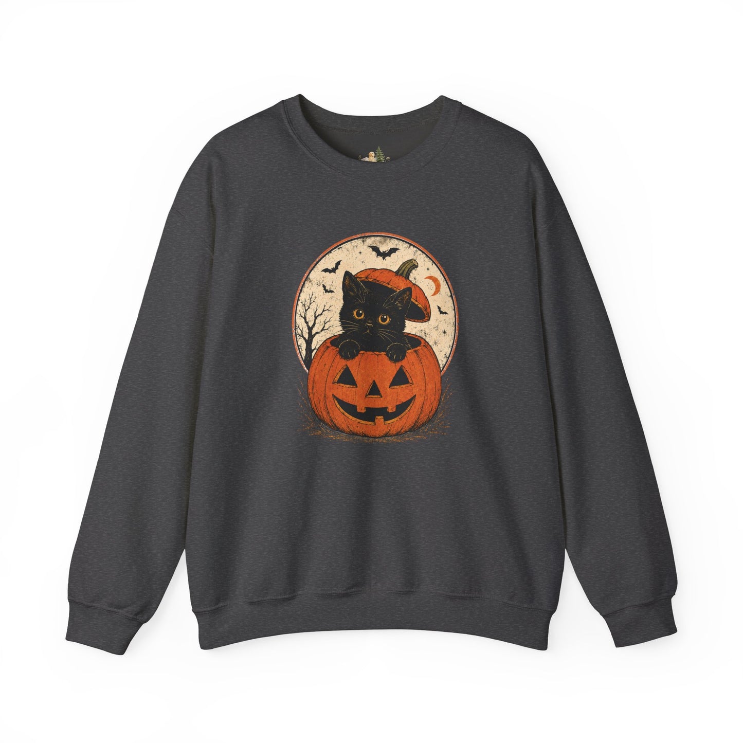 Halloween Black Cat Pumpkin Sweatshirt