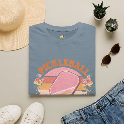 Pickleball Retro Paddle T‑Shirt — Vintage Floral Pickleball Tee Light Weight, Ultra Soft Tee
