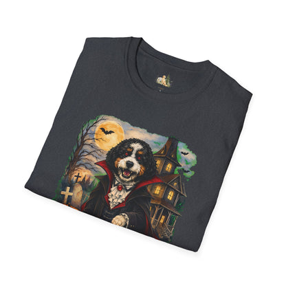 Unisex Halloween Bernese Mountain Dog Costume Tee – What Tails Lurks Behind The Pines Collection
