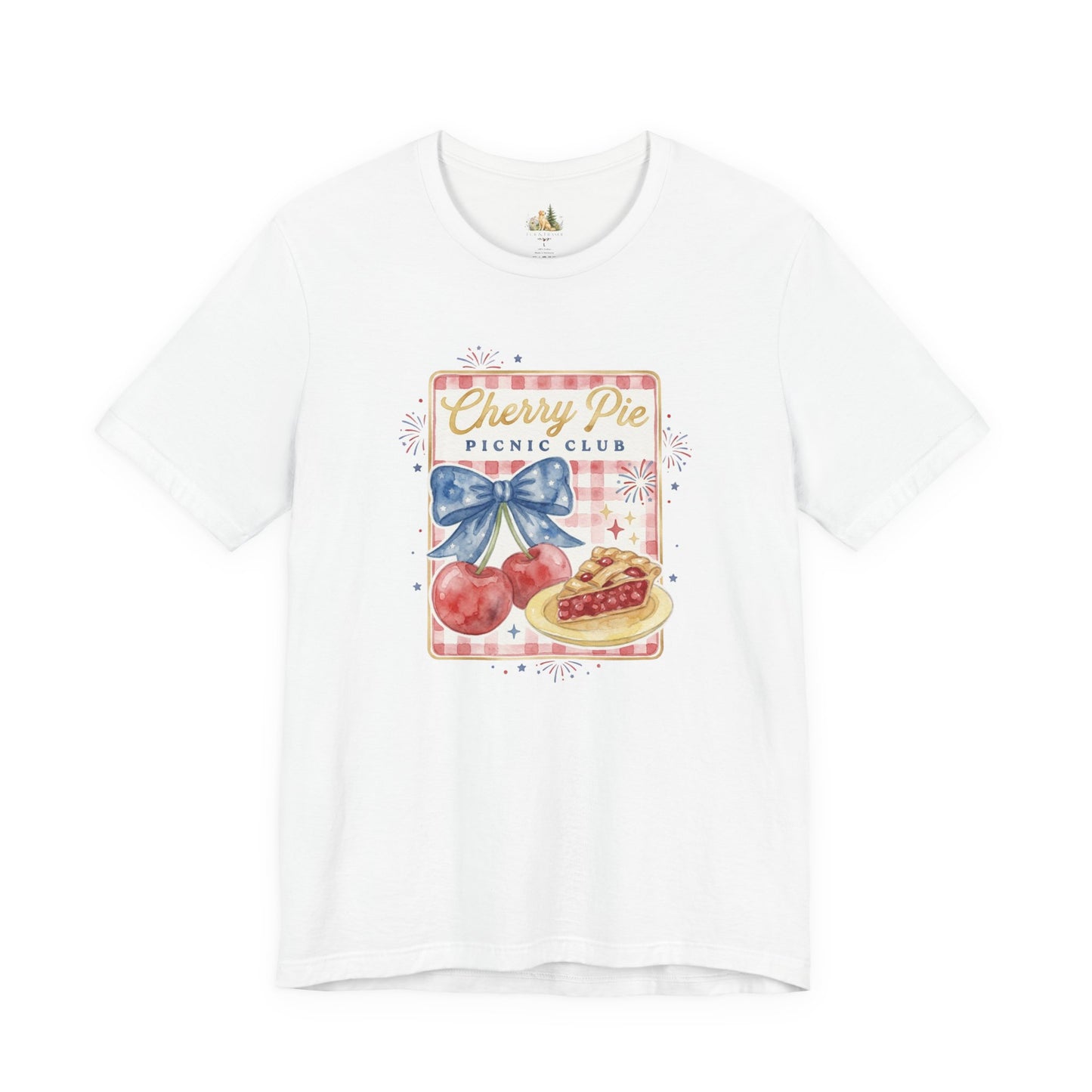 Cherry Pie Picnic Club Tee | 4th of July Retro Americana, vintage flag stars