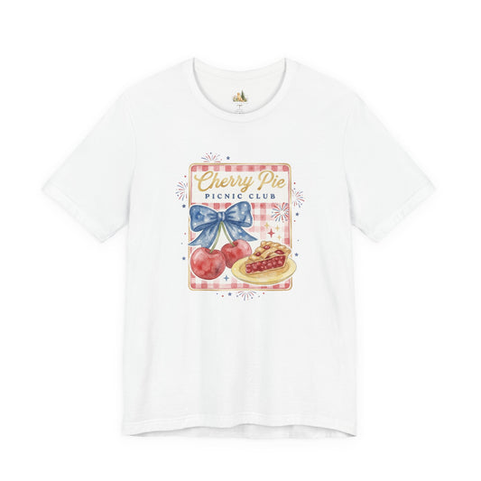 Cherry Pie Picnic Club Tee | 4th of July Retro Americana, vintage flag stars