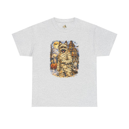 Unisex Mummy German Shepherd Halloween T-Shirt - What Tails Lurk Behind The Pines Collection (Heavy Weight Tee)