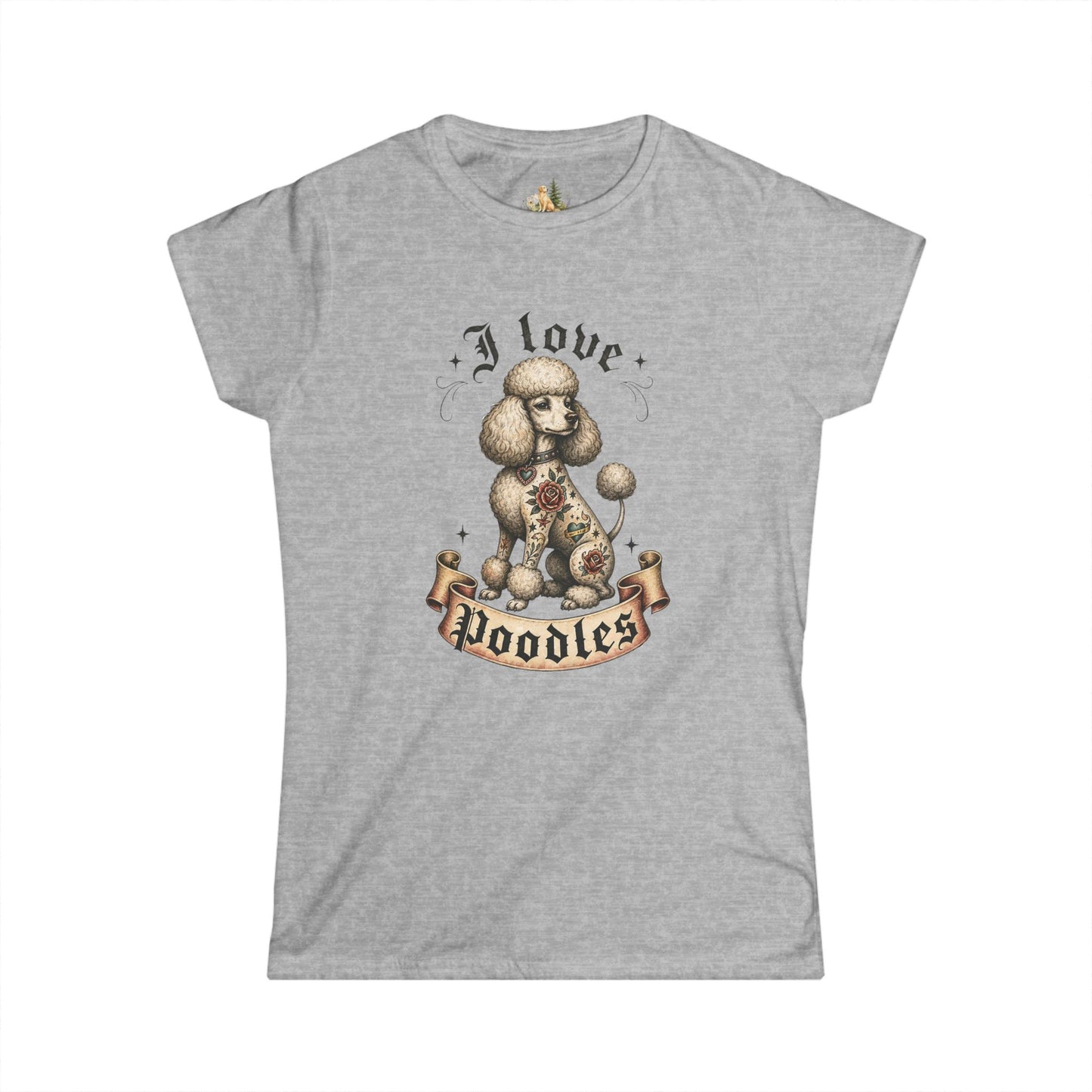 I Love Poodles Women's Tee — Cute Vintage Poodle Graphic Shirt