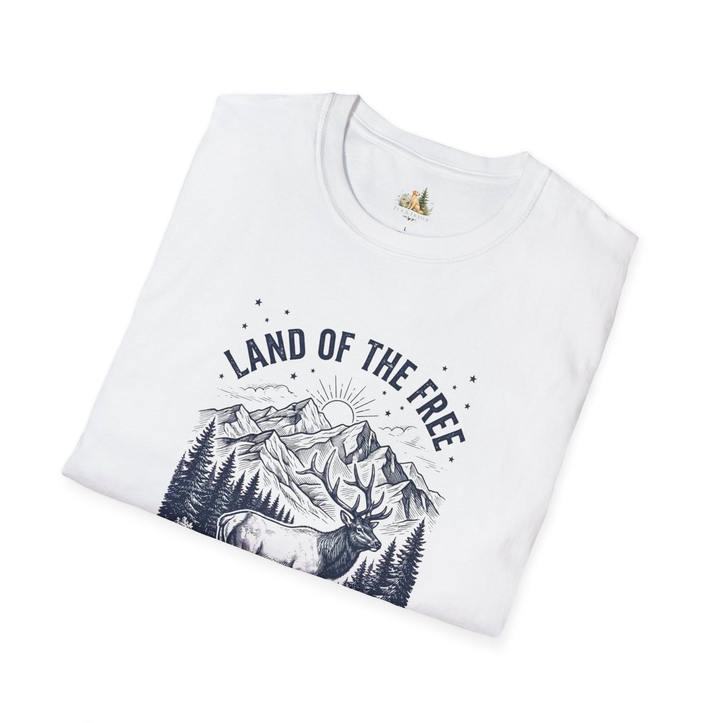 Land of the Free Mountain T-Shirt — Patriotic Wilderness Graphic Tee