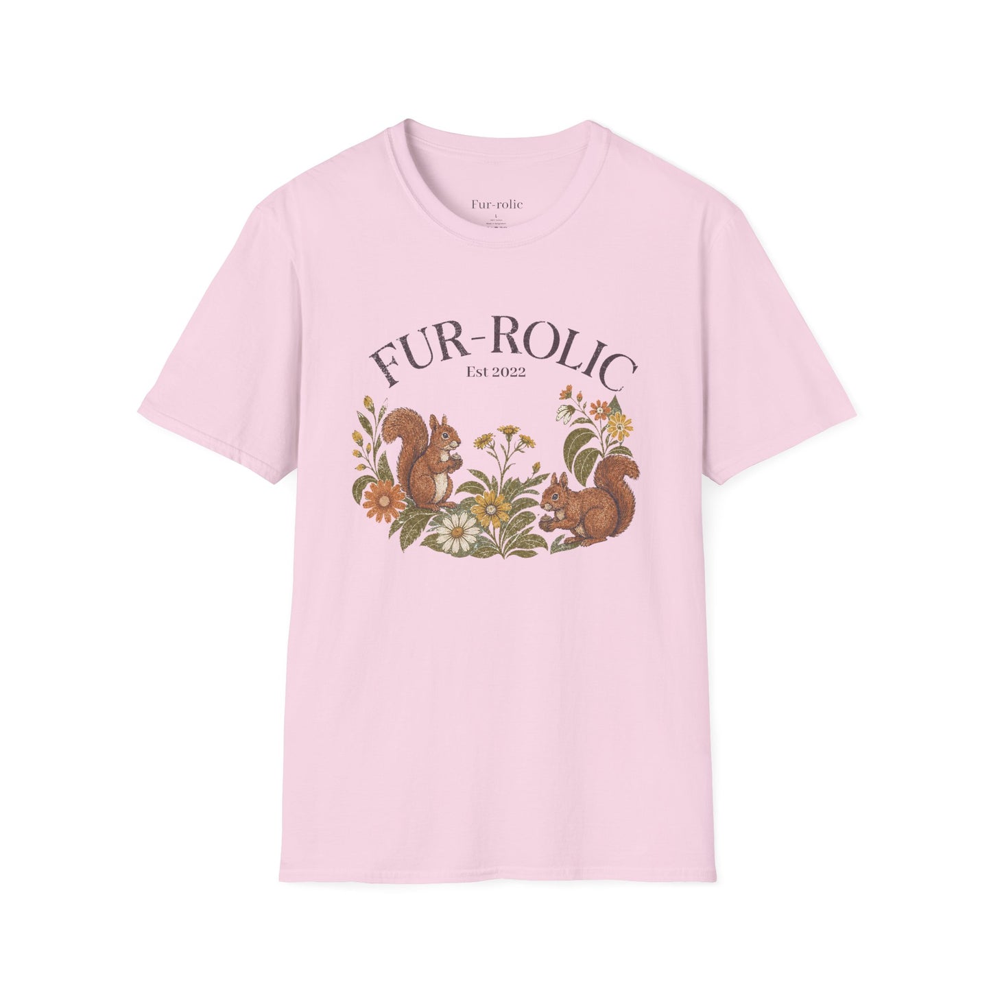 T-Shirt — "FUR-ROLIC" Squirrel Graphic Tee (Est. 2022) — Whimsical Nature Lover Shirt