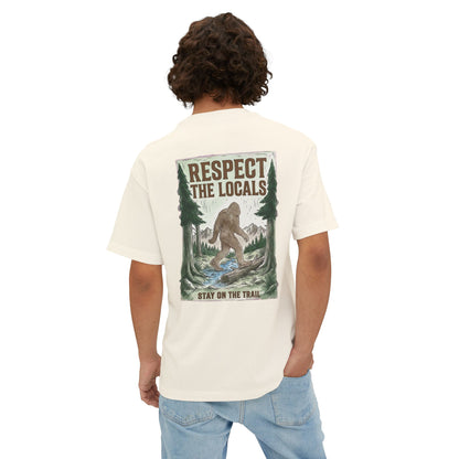 Respect The Locals T-Shirt — Bigfoot Trail Graphic Tee (Boxy Oversized Tee)