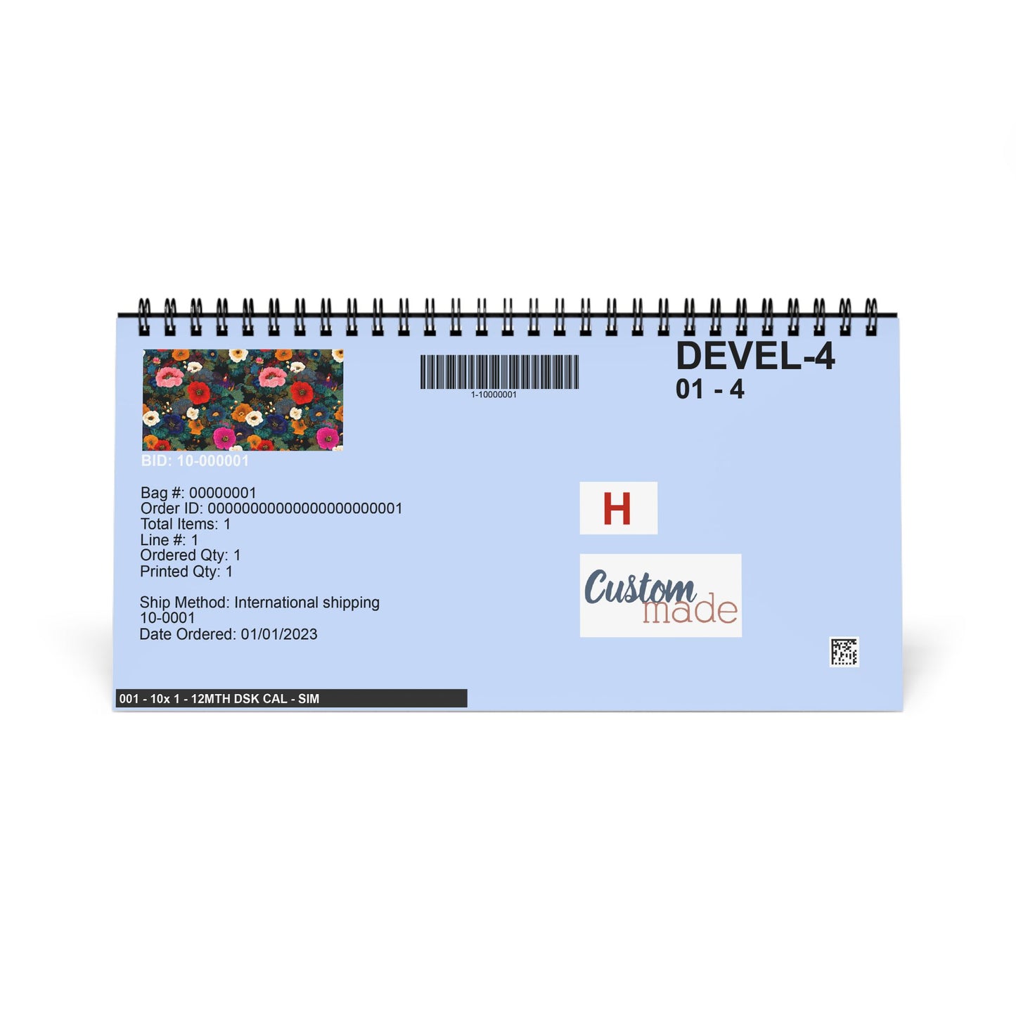 2026 Floral Desk Calendar — Colorful Botanical Desktop Planner (Grid Dates)