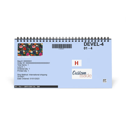 2026 Floral Desk Calendar — Colorful Botanical Desktop Planner (Grid Dates)