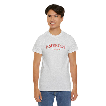 Unisex Embroidered America 1776-2026 T-Shirt (Heavy weight Tee)